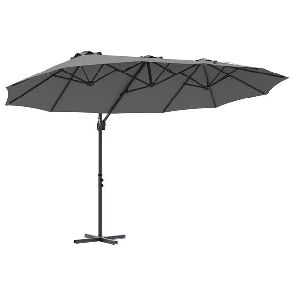 Grote foto vidaxl tuin cantilever parasol antraciet 372 x 198 x 243 cm tuin en terras overige tuin en terras