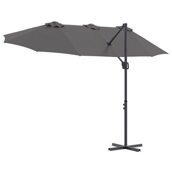 Grote foto vidaxl tuin cantilever parasol antraciet 372 x 198 x 243 cm tuin en terras overige tuin en terras