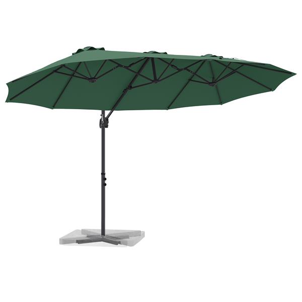 Grote foto vidaxl tuin cantilever parasol groen 372 x 198 x 243 cm tuin en terras overige tuin en terras