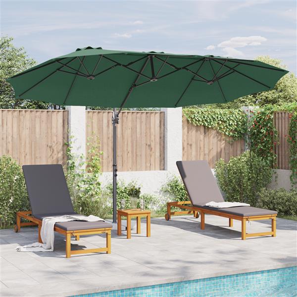 Grote foto vidaxl tuin cantilever parasol groen 372 x 198 x 243 cm tuin en terras overige tuin en terras