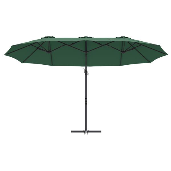Grote foto vidaxl tuin cantilever parasol groen 372 x 198 x 243 cm tuin en terras overige tuin en terras