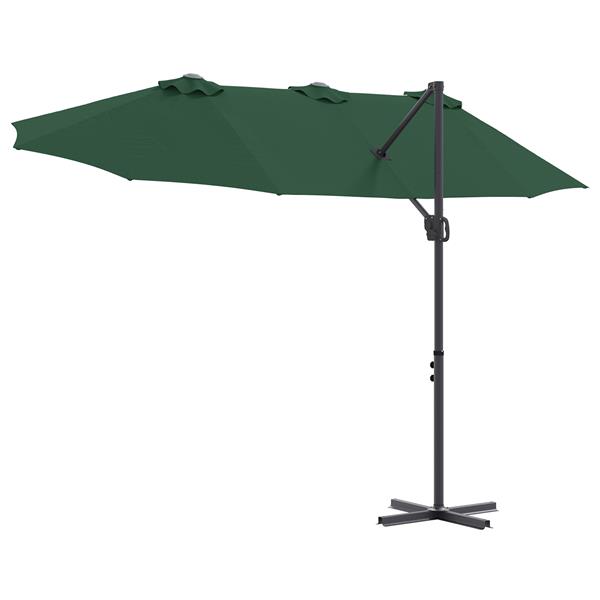 Grote foto vidaxl tuin cantilever parasol groen 372 x 198 x 243 cm tuin en terras overige tuin en terras