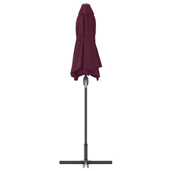 Grote foto vidaxl tuinparasol bordeauxrood 370 x 197 x 239 cm poedergecoat staal tuin en terras overige tuin en terras