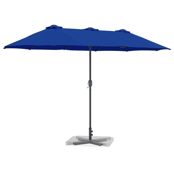 Grote foto vidaxl tuinparasol blauw 370 x 197 x 239 cm poedergecoat staal tuin en terras overige tuin en terras