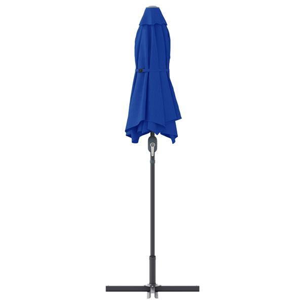 Grote foto vidaxl tuinparasol blauw 370 x 197 x 239 cm poedergecoat staal tuin en terras overige tuin en terras