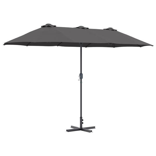 Grote foto vidaxl tuinparasol antraciet 370 x 197 x 239 cm poedergecoat staal tuin en terras overige tuin en terras