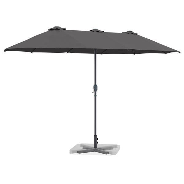 Grote foto vidaxl tuinparasol antraciet 370 x 197 x 239 cm poedergecoat staal tuin en terras overige tuin en terras