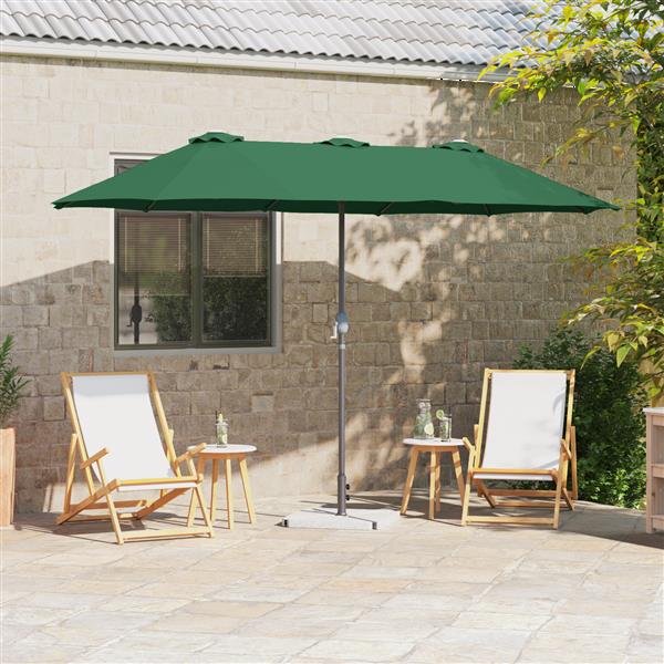 Grote foto vidaxl tuinparasol groen 370 x 197 x 239 cm poedergecoat staal tuin en terras overige tuin en terras