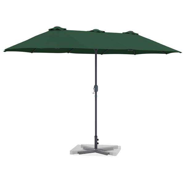 Grote foto vidaxl tuinparasol groen 370 x 197 x 239 cm poedergecoat staal tuin en terras overige tuin en terras