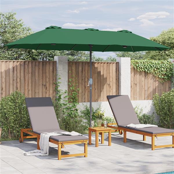 Grote foto vidaxl tuinparasol groen 370 x 197 x 239 cm poedergecoat staal tuin en terras overige tuin en terras
