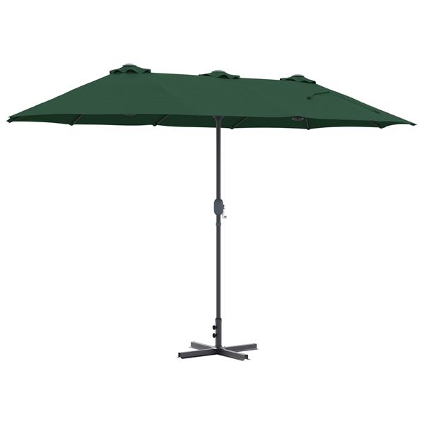 Grote foto vidaxl tuinparasol groen 370 x 197 x 239 cm poedergecoat staal tuin en terras overige tuin en terras
