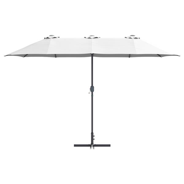 Grote foto vidaxl tuinparasol zand 370 x 197 x 239 cm poedergecoat staal tuin en terras overige tuin en terras