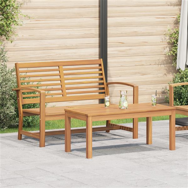 Grote foto vidaxl tuin sofa set 2 pcs naturel massief teakhout tuin en terras tuinmeubelen
