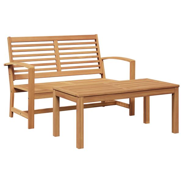 Grote foto vidaxl tuin sofa set 2 pcs naturel massief teakhout tuin en terras tuinmeubelen
