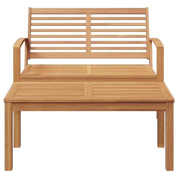 Grote foto vidaxl tuin sofa set 2 pcs naturel massief teakhout tuin en terras tuinmeubelen