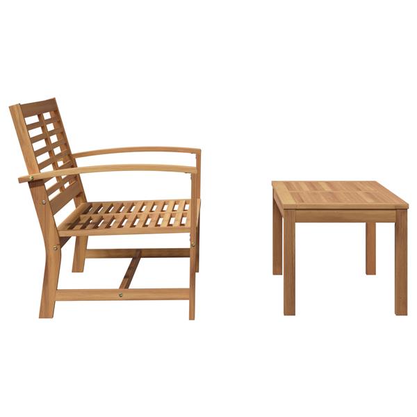 Grote foto vidaxl tuin sofa set 2 pcs naturel massief teakhout tuin en terras tuinmeubelen
