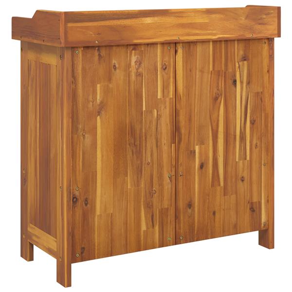 Grote foto vidaxl tuinkast met lade met opslag met de deur bruin 78 x 36.5 x 78cm huis en inrichting overige