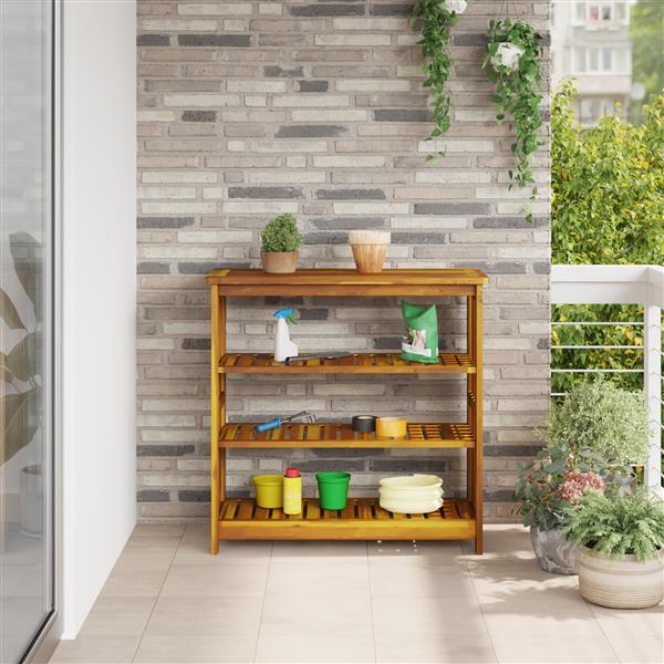 Grote foto vidaxl tuinkast met plank met opslag bruin 90 x 40 x 90cm huis en inrichting overige