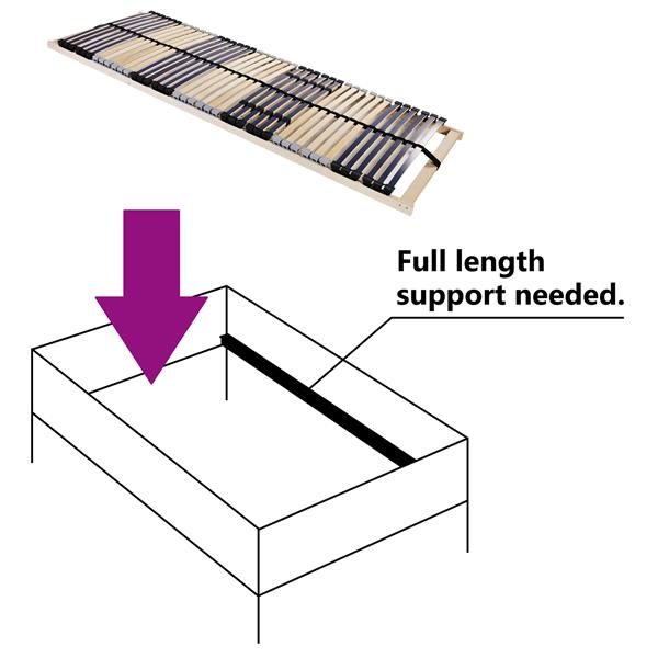 Grote foto vidaxl lamelbodem bruin 90 x 190 cm massief beukenhout antiek en kunst stoelen en banken
