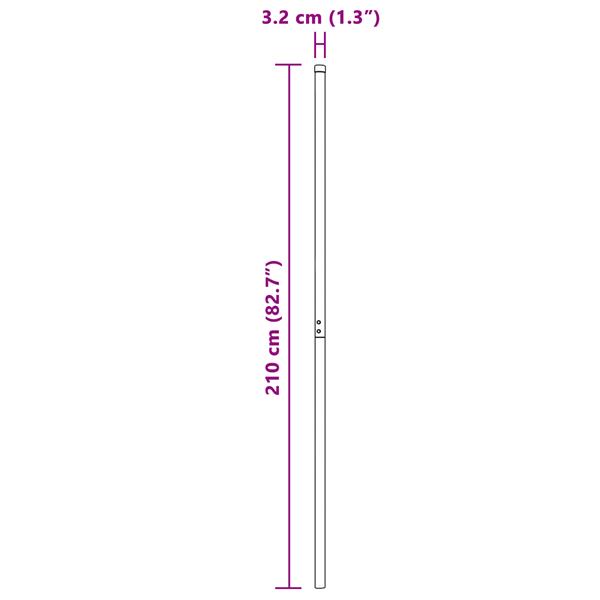 Grote foto vidaxl hekpalen 12 pcs zilver 210 cm poedergecoat staal tuin en terras overige tuin en terras