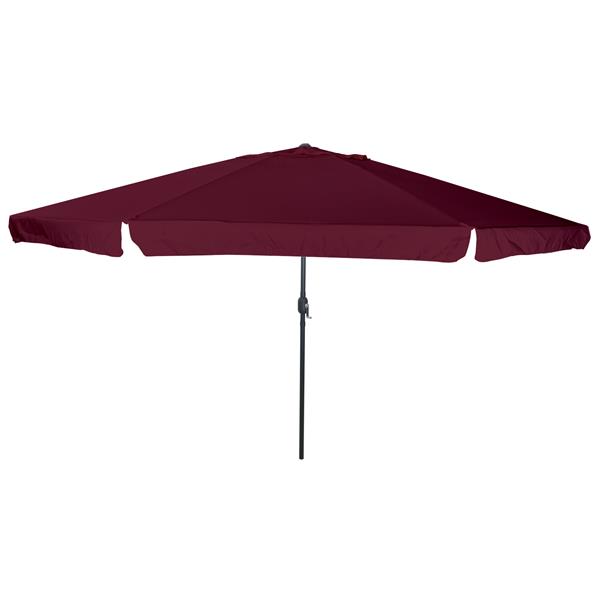 Grote foto vidaxl tuinparasol rood en zwart 395 x 395 x 245 cm polyester en staal tuin en terras overige tuin en terras