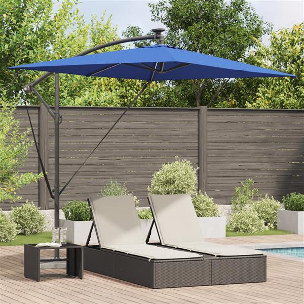 Grote foto vidaxl cantilever banana parasol blauw 294 x 200 x 254 cm tuin en terras overige tuin en terras