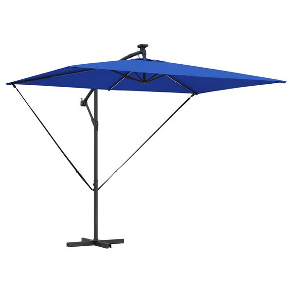 Grote foto vidaxl cantilever banana parasol blauw 294 x 200 x 254 cm tuin en terras overige tuin en terras
