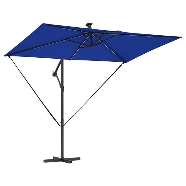 Grote foto vidaxl cantilever banana parasol blauw 294 x 200 x 254 cm tuin en terras overige tuin en terras