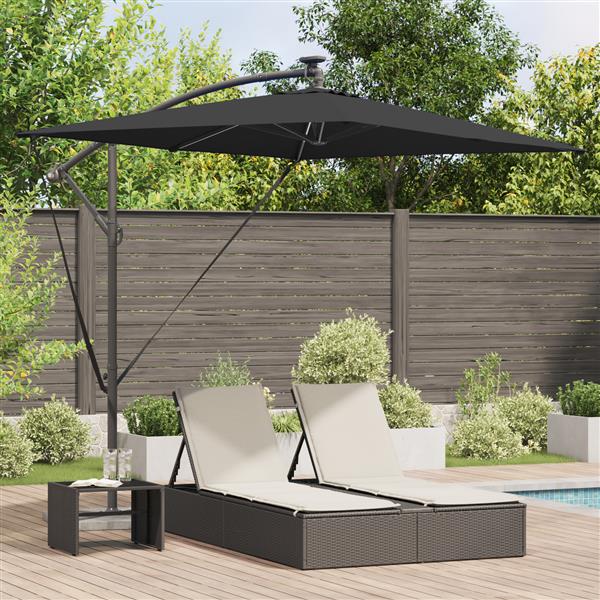 Grote foto vidaxl cantilever banana parasol zwart 294 x 200 x 254 cm tuin en terras overige tuin en terras