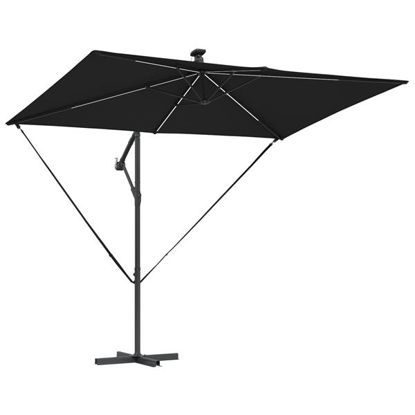 Grote foto vidaxl cantilever banana parasol zwart 294 x 200 x 254 cm tuin en terras overige tuin en terras