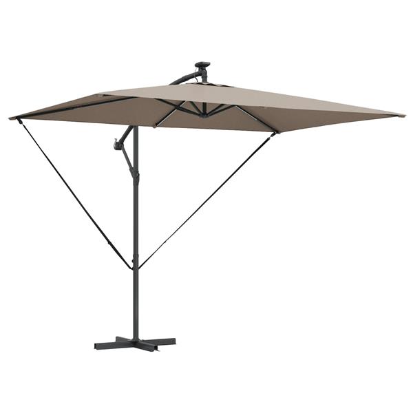 Grote foto vidaxl cantilever banana parasol taupe 294 x 200 x 254 cm tuin en terras overige tuin en terras