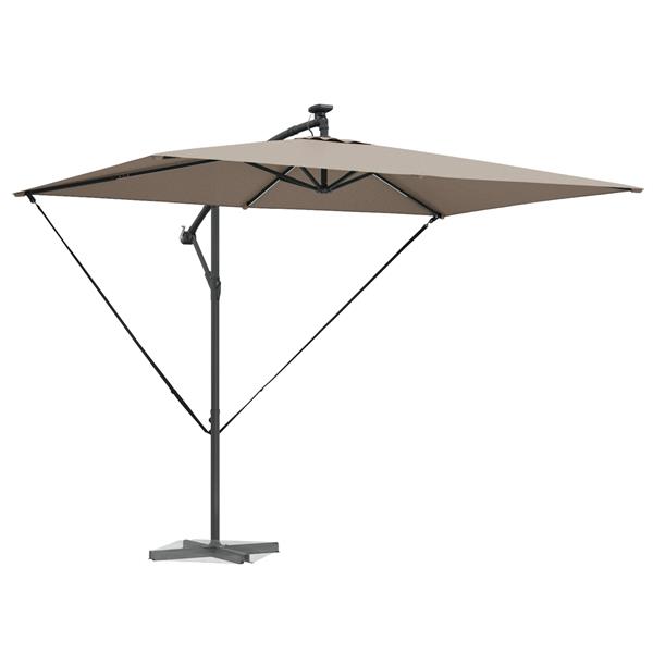 Grote foto vidaxl cantilever banana parasol taupe 294 x 200 x 254 cm tuin en terras overige tuin en terras