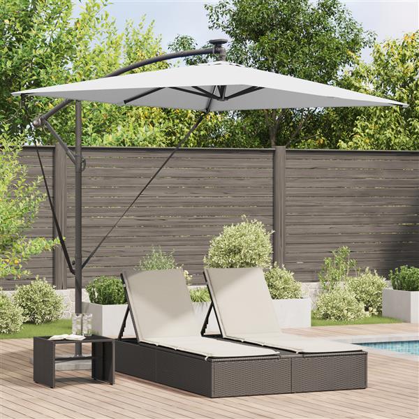 Grote foto vidaxl cantilever banana parasol zand 294 x 200 x 254 cm tuin en terras overige tuin en terras