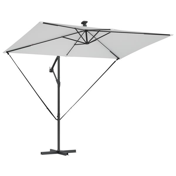 Grote foto vidaxl cantilever banana parasol zand 294 x 200 x 254 cm tuin en terras overige tuin en terras