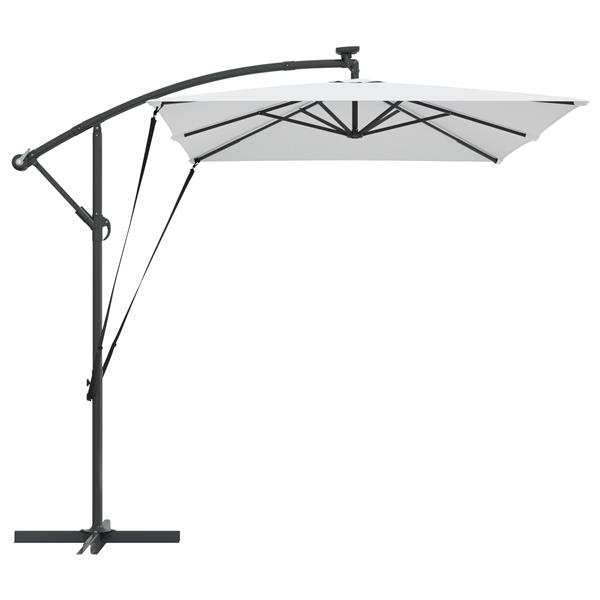 Grote foto vidaxl cantilever banana parasol zand 294 x 200 x 254 cm tuin en terras overige tuin en terras