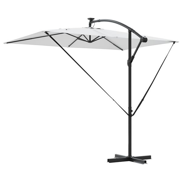 Grote foto vidaxl cantilever banana parasol zand 294 x 200 x 254 cm tuin en terras overige tuin en terras
