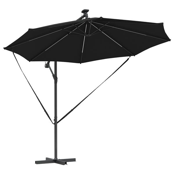 Grote foto vidaxl cantilever banana parasol zwart 294 x 294 x 248 cm tuin en terras overige tuin en terras