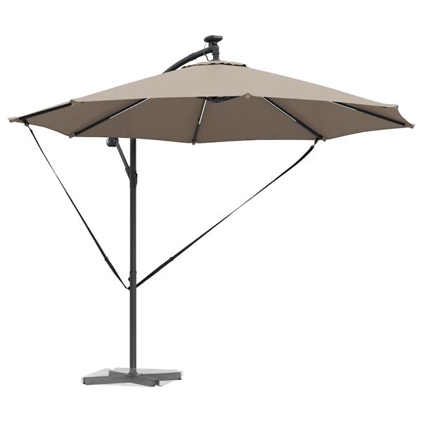 Grote foto vidaxl cantilever banana parasol taupe 294 x 294 x 248 cm tuin en terras overige tuin en terras