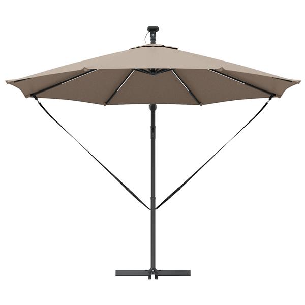 Grote foto vidaxl cantilever banana parasol taupe 294 x 294 x 248 cm tuin en terras overige tuin en terras