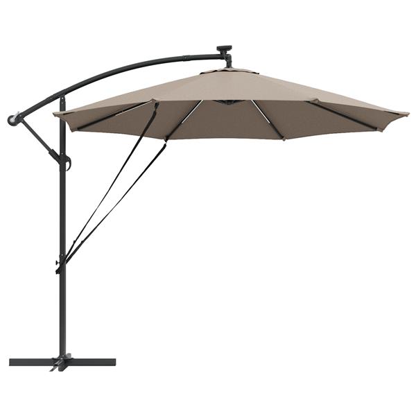 Grote foto vidaxl cantilever banana parasol taupe 294 x 294 x 248 cm tuin en terras overige tuin en terras
