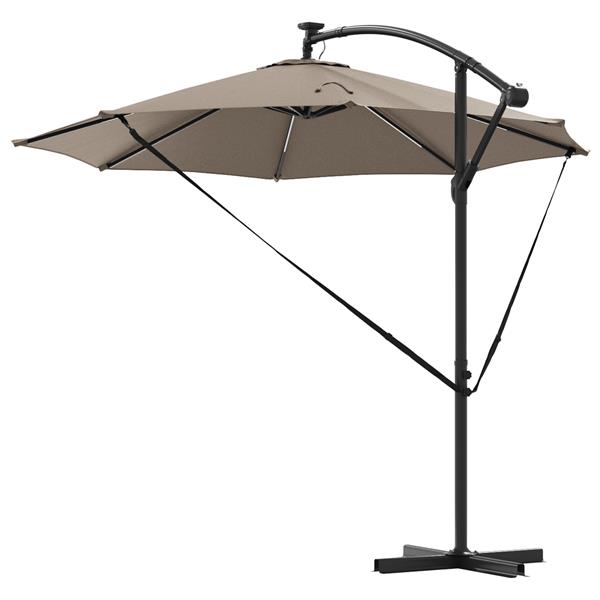 Grote foto vidaxl cantilever banana parasol taupe 294 x 294 x 248 cm tuin en terras overige tuin en terras