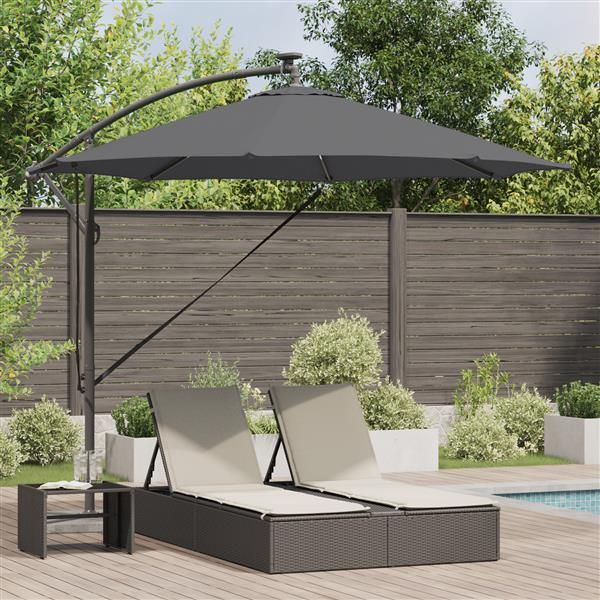 Grote foto vidaxl cantilever banana parasol antraciet 294 x 294 x 248 cm tuin en terras overige tuin en terras
