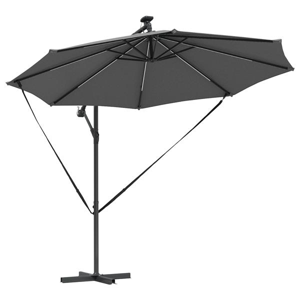 Grote foto vidaxl cantilever banana parasol antraciet 294 x 294 x 248 cm tuin en terras overige tuin en terras