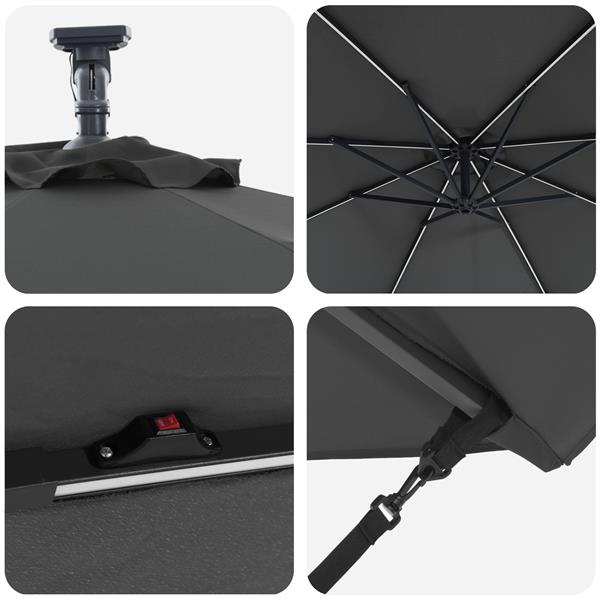 Grote foto vidaxl cantilever banana parasol antraciet 294 x 294 x 248 cm tuin en terras overige tuin en terras