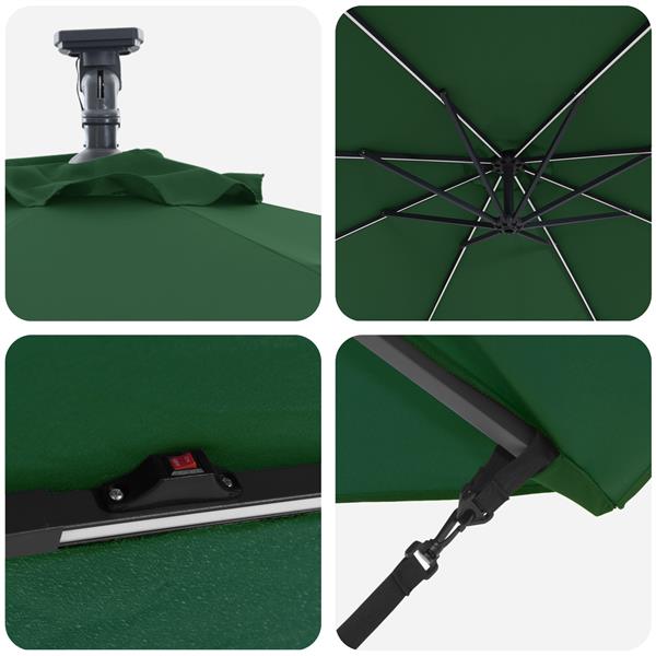 Grote foto vidaxl cantilever banana parasol groen 294 x 294 x 248 cm tuin en terras overige tuin en terras