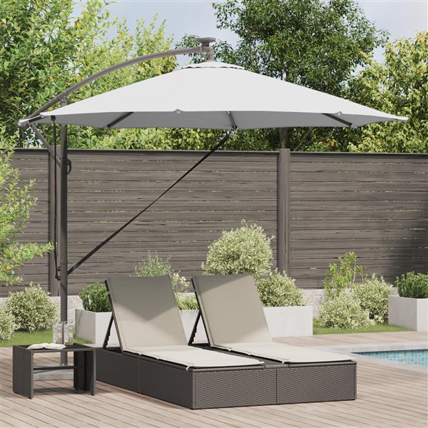 Grote foto vidaxl cantilever banana parasol zand 294 x 294 x 248 cm tuin en terras overige tuin en terras