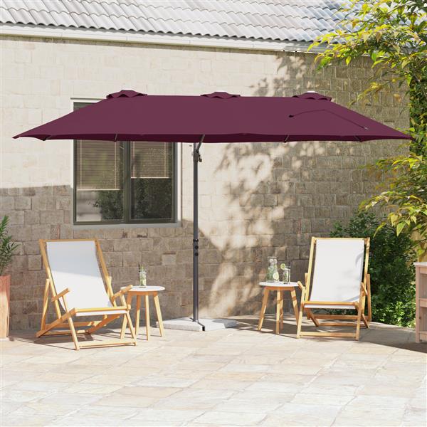 Grote foto vidaxl tuin cantilever parasol bordeauxrood 372 x 198 x 243 cm tuin en terras overige tuin en terras