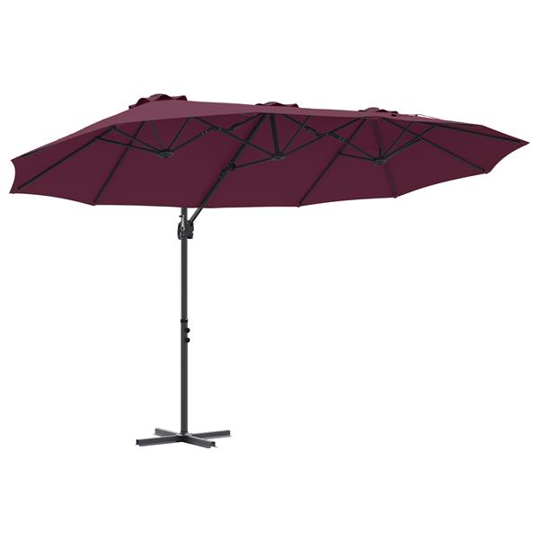 Grote foto vidaxl tuin cantilever parasol bordeauxrood 372 x 198 x 243 cm tuin en terras overige tuin en terras