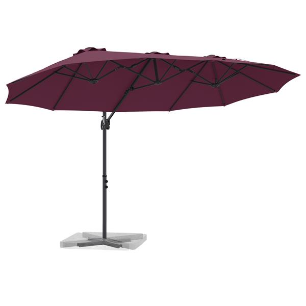 Grote foto vidaxl tuin cantilever parasol bordeauxrood 372 x 198 x 243 cm tuin en terras overige tuin en terras
