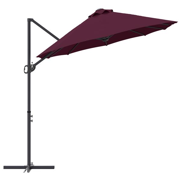 Grote foto vidaxl tuin cantilever parasol bordeauxrood 372 x 198 x 243 cm tuin en terras overige tuin en terras